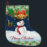 Grande Chaussette De Noël Christmas Stocker, Snowman<br><div class="desc">Stockage de Noël Ce stockage de Noël customisé est attrayant pour Père Noël de petits cadeaux. Quelque chose pour tous,  Maria lurdis afonso,  https://www.zazzle.com/succeedinbeautybarb</div>