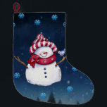 Grande Chaussette De Noël Christmas Stocker, Snowman<br><div class="desc">Stockage de Noël Ce stockage de Noël customisé est attrayant pour Père Noël de petits cadeaux. Quelque chose pour tous,  Maria lurdis afonso,  https://www.zazzle.com/succeedinbeautybarb</div>