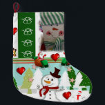 Grande Chaussette De Noël Christmas Stocker, Snowman<br><div class="desc">Stockage de Noël Ce stockage de Noël customisé est attrayant pour Père Noël de petits cadeaux. Quelque chose pour tous,  Maria lurdis afonso,  https://www.zazzle.com/succeedinbeautybarb</div>