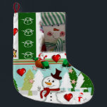 Grande Chaussette De Noël Christmas Stocker, Snowman<br><div class="desc">Stockage de Noël Ce stockage de Noël customisé est attrayant pour Père Noël de petits cadeaux. Quelque chose pour tous,  Maria lurdis afonso,  https://www.zazzle.com/succeedinbeautybarb</div>