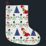 Grande Chaussette De Noël Christmas Stocker, Snowman<br><div class="desc">Stockage de Noël Ce stockage de Noël customisé est attrayant pour Père Noël de petits cadeaux. Quelque chose pour tous,  Maria lurdis afonso,  https://www.zazzle.com/succeedinbeautybarb</div>