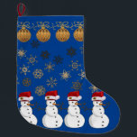 Grande Chaussette De Noël Christmas Stocker, Snowman<br><div class="desc">Stockage de Noël Ce stockage de Noël customisé est attrayant pour Père Noël de petits cadeaux. Quelque chose pour tous,  Maria lurdis afonso,  https://www.zazzle.com/succeedinbeautybarb</div>