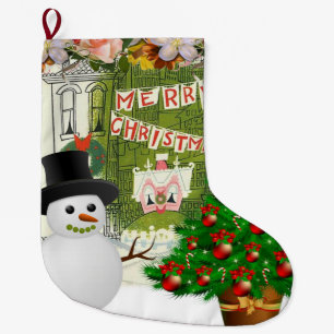 Grande Chaussette De Noël Christmas Stocker, Snowman