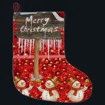 Grande Chaussette De Noël Christmas Stocker, Snowman<br><div class="desc">Stockage de Noël Ce stockage de Noël customisé est attrayant pour Père Noël de petits cadeaux. Quelque chose pour tous,  Maria lurdis afonso,  https://www.zazzle.com/succeedinbeautybarb</div>