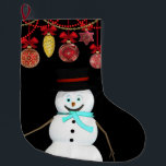 Grande Chaussette De Noël Christmas Stocker, Snowman<br><div class="desc">Stockage de Noël Ce stockage de Noël customisé est attrayant pour Père Noël de petits cadeaux. Quelque chose pour tous,  Maria lurdis afonso,  https://www.zazzle.com/succeedinbeautybarb</div>