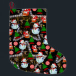 Grande Chaussette De Noël Christmas Stocker, Snowman<br><div class="desc">Stockage de Noël Ce stockage de Noël customisé est attrayant pour Père Noël de petits cadeaux. Quelque chose pour tous,  Maria lurdis afonso,  https://www.zazzle.com/succeedinbeautybarb</div>