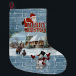 Grande Chaussette De Noël Christmas Stocker, Snowman<br><div class="desc">Stockage de Noël Ce stockage de Noël customisé est attrayant pour Père Noël de petits cadeaux. Quelque chose pour tous,  Maria lurdis afonso,  https://www.zazzle.com/succeedinbeautybarb</div>