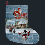 Grande Chaussette De Noël Christmas Stocker, Snowman<br><div class="desc">Stockage de Noël Ce stockage de Noël customisé est attrayant pour Père Noël de petits cadeaux. Quelque chose pour tous,  Maria lurdis afonso,  https://www.zazzle.com/succeedinbeautybarb</div>