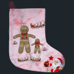 Grande Chaussette De Noël Christmas Stocker, Snowman Gingerbread Homme Elf<br><div class="desc">Stockage de Noël Ce stockage de Noël customisé est attrayant pour Père Noël de petits cadeaux. Quelque chose pour tous,  Maria lurdis afonso,  https://www.zazzle.com/succeedinbeautybarb</div>