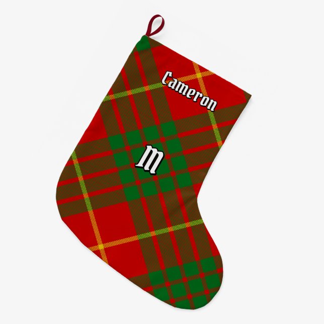 Grande Chaussette De Noël Clan Cameron Tartan (Devant (Accrochage))