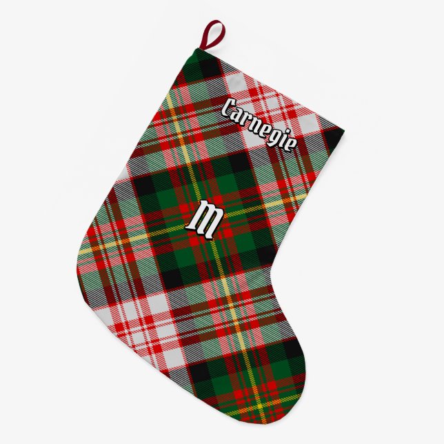 Grande Chaussette De Noël Clan Carnegie robe Tartan (Devant (Accrochage))
