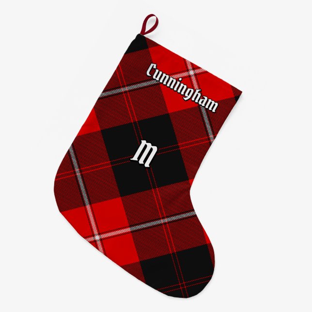 Grande Chaussette De Noël Clan Cunningham Tartan (Devant (Accrochage))