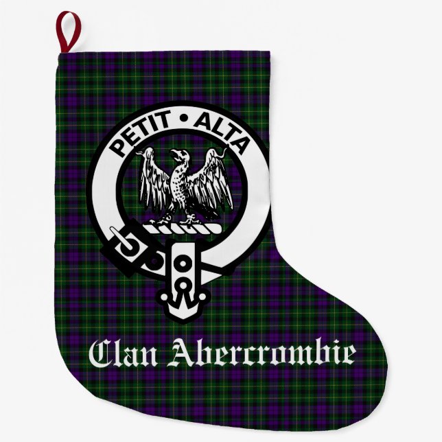 Grande Chaussette De Noël Clan écossais Abercrombie Crest & Tartan (Devant)