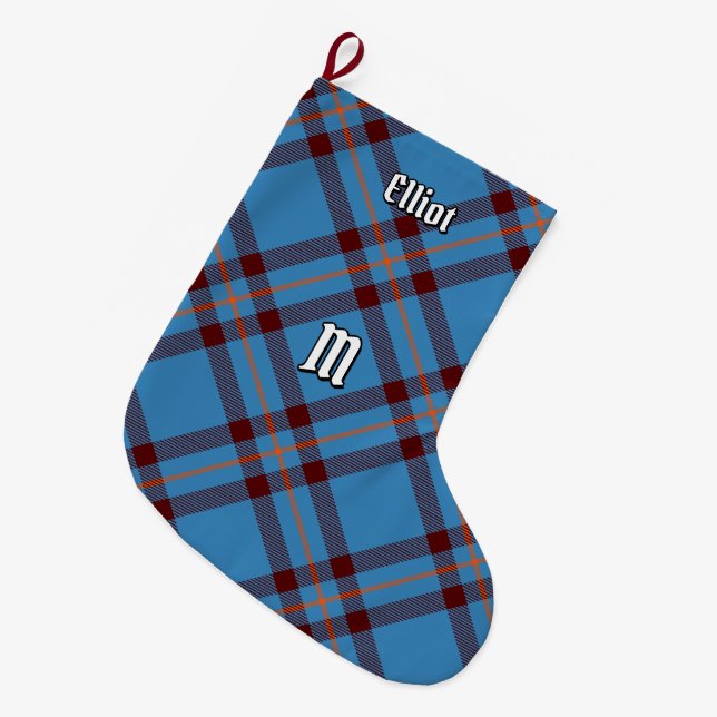 Grande Chaussette De Noël Clan Elliot Ancien Tartan Noël Stocker (Devant (Accrochage))