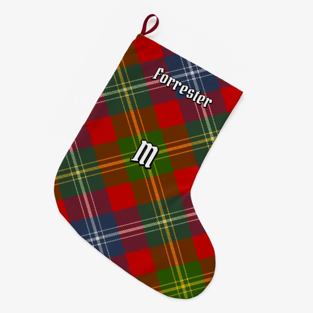 Grande Chaussette De Noël Clan Forrester Tartan (Devant (Accrochage))