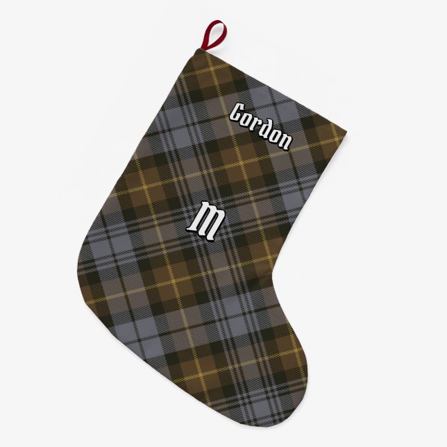 Grande Chaussette De Noël Clan Gordon Patiné Tartan Christmas Stocking (Devant (Accrochage))