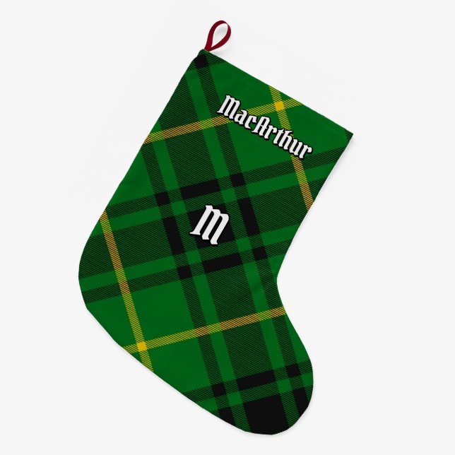 Grande Chaussette De Noël Clan MacArthur Tartan (Devant (Accrochage))