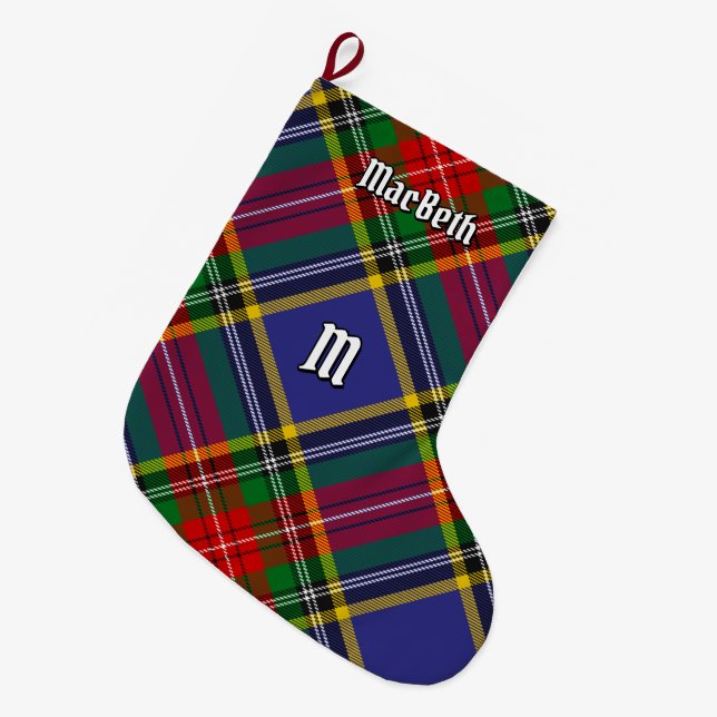 Grande Chaussette De Noël Clan MacBeth Tartan Noël Stocking (Devant (Accrochage))
