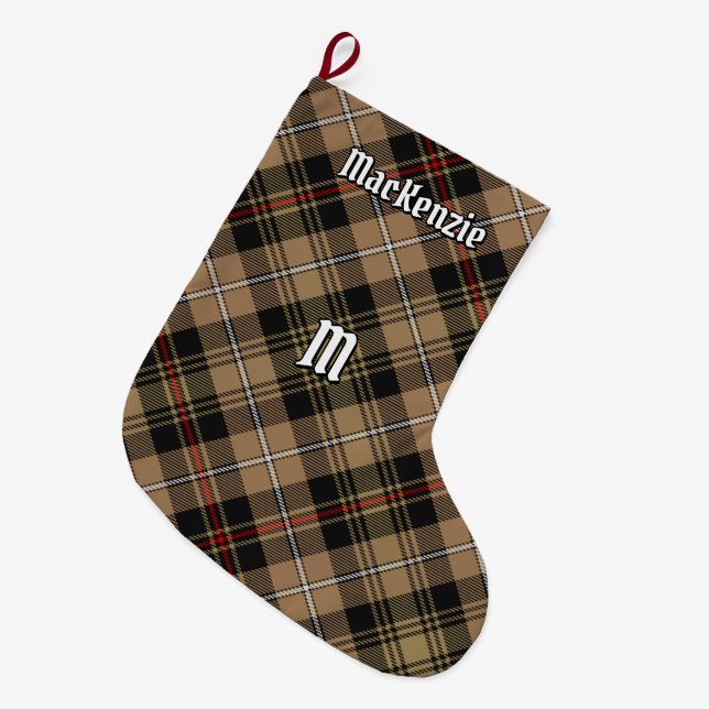 Grande Chaussette De Noël Clan MacKenzie Chasse Tartan Brown (Devant (Accrochage))