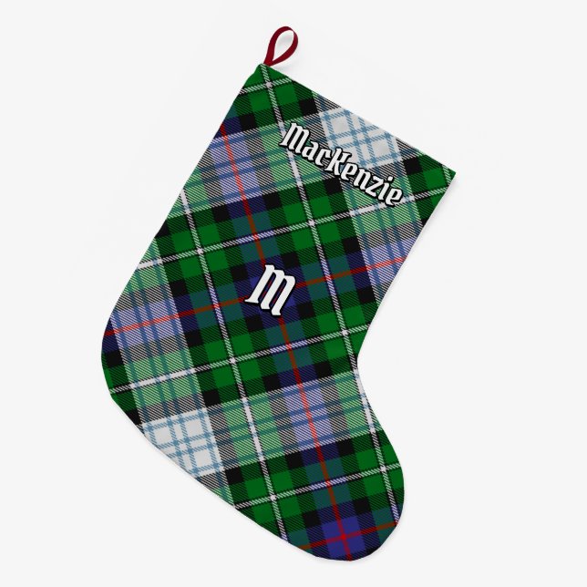 Grande Chaussette De Noël Clan MacKenzie robe Tartan Noël Stocking (Devant (Accrochage))
