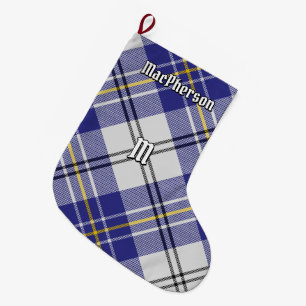 Grande Chaussette De Noël Clan MacPherson robe bleue Tartan