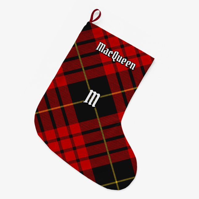 Grande Chaussette De Noël Clan MacQueen Tartan (Devant (Accrochage))