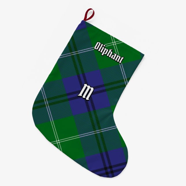 Grande Chaussette De Noël Clan Oliphant Tartan Christmas Stocking (Devant (Accrochage))
