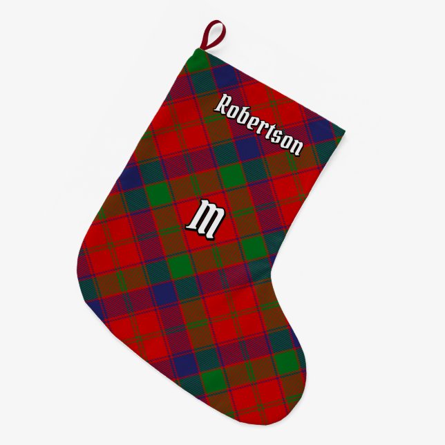 Grande Chaussette De Noël Clan Robertson Tartan (Devant (Accrochage))