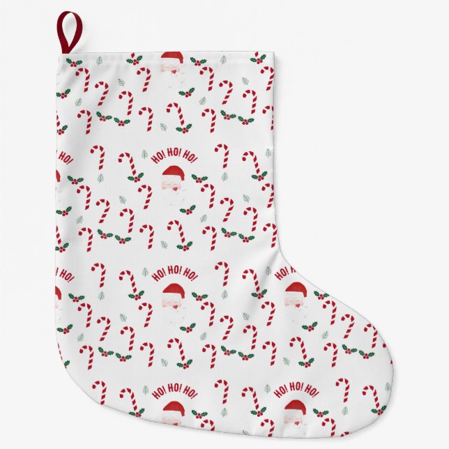 Grande Chaussette De Noël Classic Christmas Candy Cane (Devant)