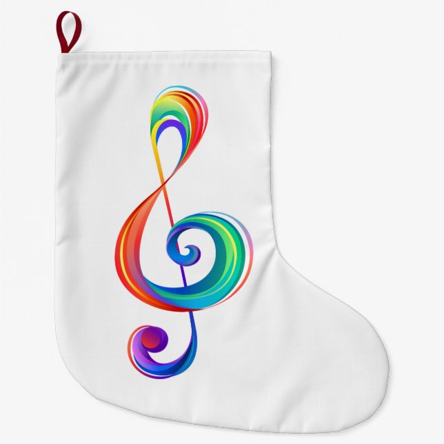 Grande Chaussette De Noël Clé arc-en-ciel (Devant)