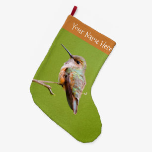 Grande Chaussette De Noël Colibri roux dans la Californie Lilac