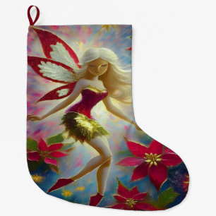 Grande Chaussette De Noël Collection Fée de Noël - Cheveux Blond Platine