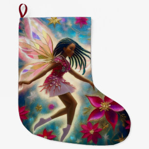 Grande Chaussette De Noël Collection Fée de Noël - Cheveux Tressés en Cornro