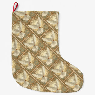 Grande Chaussette De Noël Colombe de Paix Nostalgique Romantique 