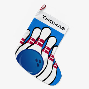 Grande Chaussette De Noël Conception de bowling Grande réserve de Noël