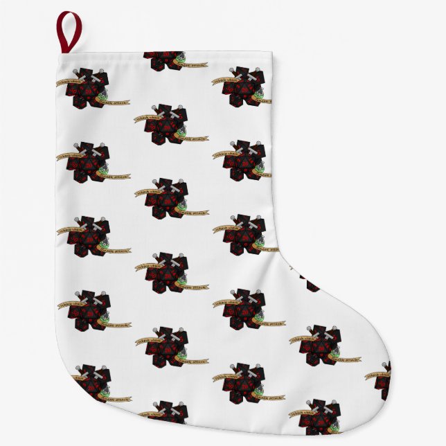 Grande Chaussette De Noël Conception de dés non fiables (Devant)