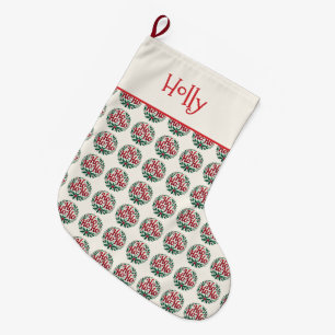 Grande Chaussette De Noël Conception de typographie de couronne de Noël Ho H