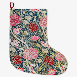 Grande Chaussette De Noël Conception florale de fleur vintage William Morris