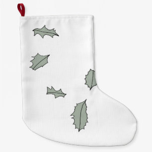 Grande Chaussette De Noël Conduite des Feuilles Holly