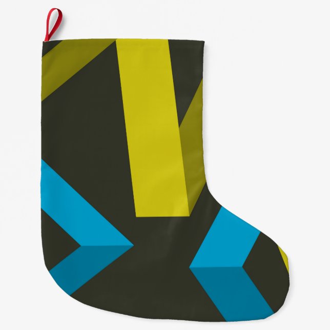 Grande Chaussette De Noël Cool, moderne, tendance géométrique modes fluides (Devant)