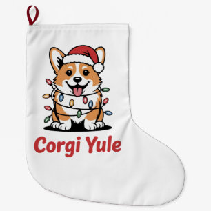 Grande Chaussette De Noël Corgi Yule Drôle de Noël Kawaii Corgi Amoureux de