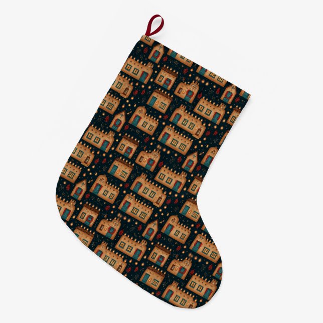 Grande Chaussette De Noël Couronne de chile Adobe Noël Mantel (Devant (Accrochage))