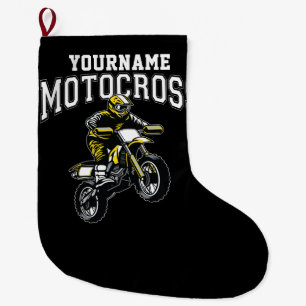Grande Chaussette De Noël Course Motocross Dirt Bike Rider personnalisée