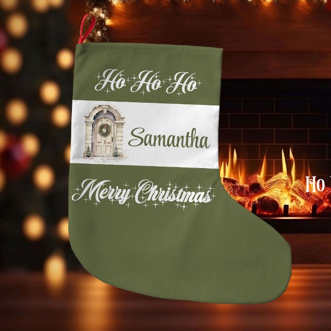 Grande Chaussette De Noël Cozy soft pastel Nordic personalized christmas  (Cozy soft pastel Nordic personalized christmas stocking

)