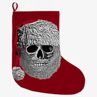 Grande Chaussette De Noël Crâne de Père Noël