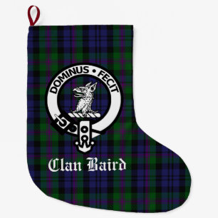 Grande Chaussette De Noël Crest de Clan Baird Tartan Personnalisable
