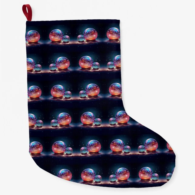 Grande Chaussette De Noël Crystal Snowballs Holiday Stocking (Devant)
