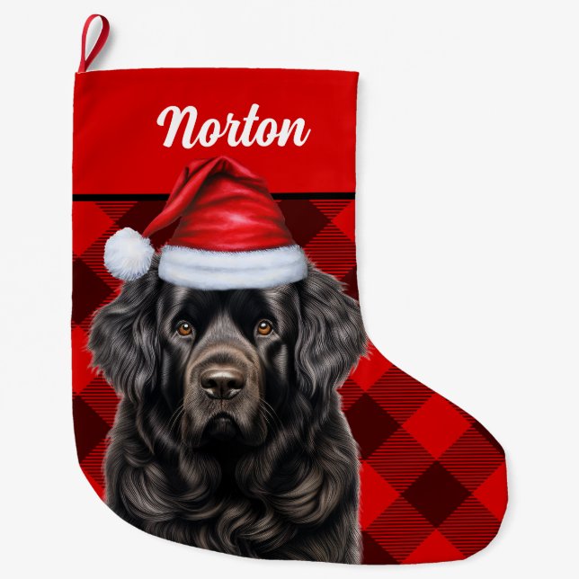 Grande Chaussette De Noël Cuisine Terre-Neuve Buffle de vacances Plaid Custo (Devant)