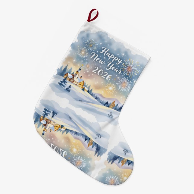 Grande Chaussette De Noël Custom Memory Keepsake Christmas Stocking (Devant (Accrochage))