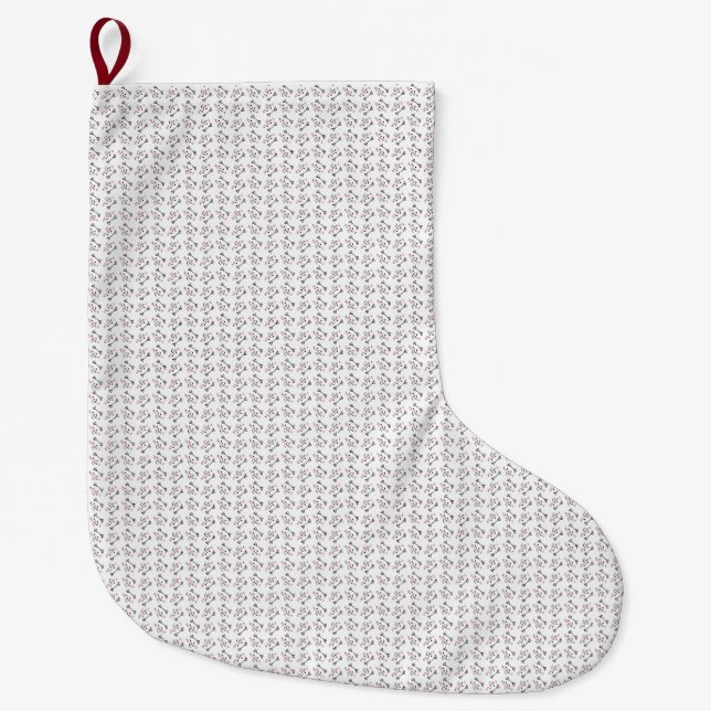 Grande Chaussette De Noël Cute Motif de chat Arrière - plan sans couture (Devant)